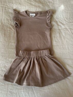 Mebie Baby Top and Skirt Matching Set Mauve Pink 6-12 Months